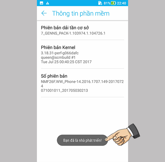 Kích hoạt chế độ nhà phát triển